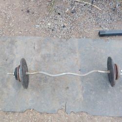 Curl Bar With 75lbs