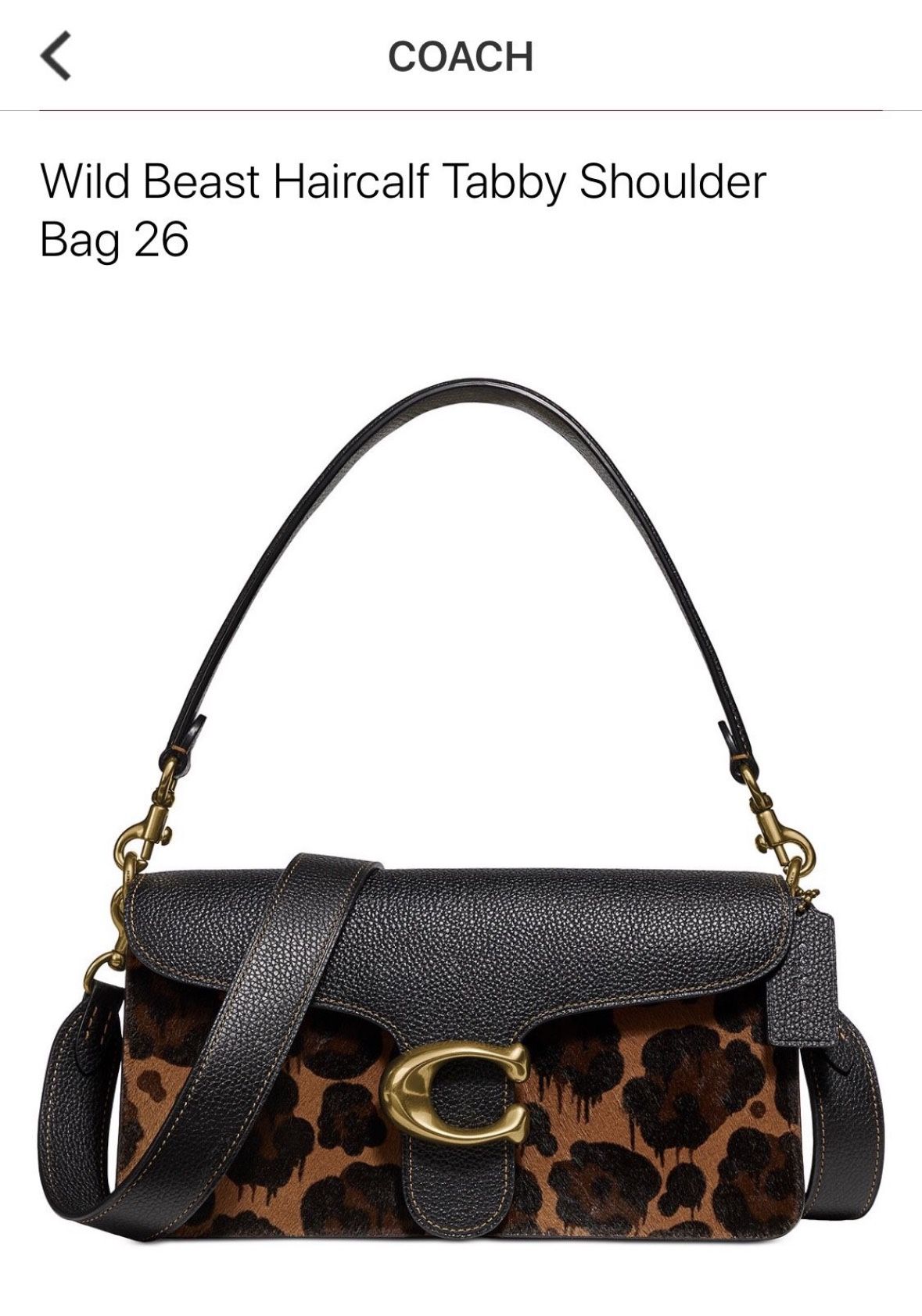 Coach 1941 Wild Beast Calf Hair Shoulder leather Bag