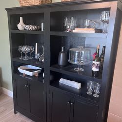  $200- 72" 5 Shelf Bookcase with Doors Black - Set Of 2