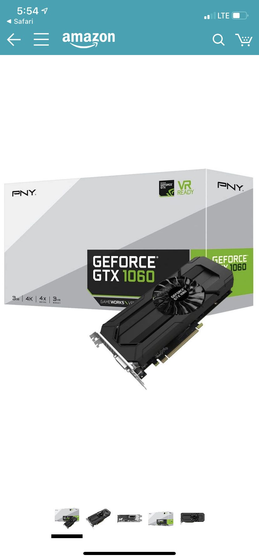 PNY GE FORCE GTX 1060 graphics card