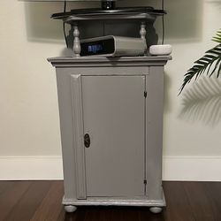 Antique Side Nightstand Wood Table 