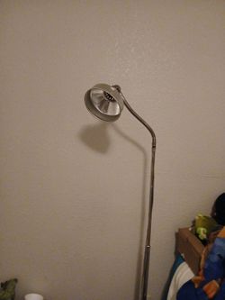 Silver Metal Floor Lamp with Gooseneck Head