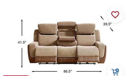 Dual Power Reclining Sofa and Matching Reclining Chair