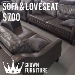 Grey 2pcs. Sofa & Loveseat 