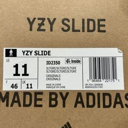 adidas Yeezy Slide Slate Gray Size 11