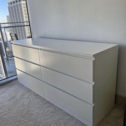 Dresser WHITE NEW BEDROOM FURNITURE 6 drawers Assembled 