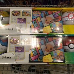Pokemon TIN BALL 3 Booster Packs EEVEE CARD BRAND NEW