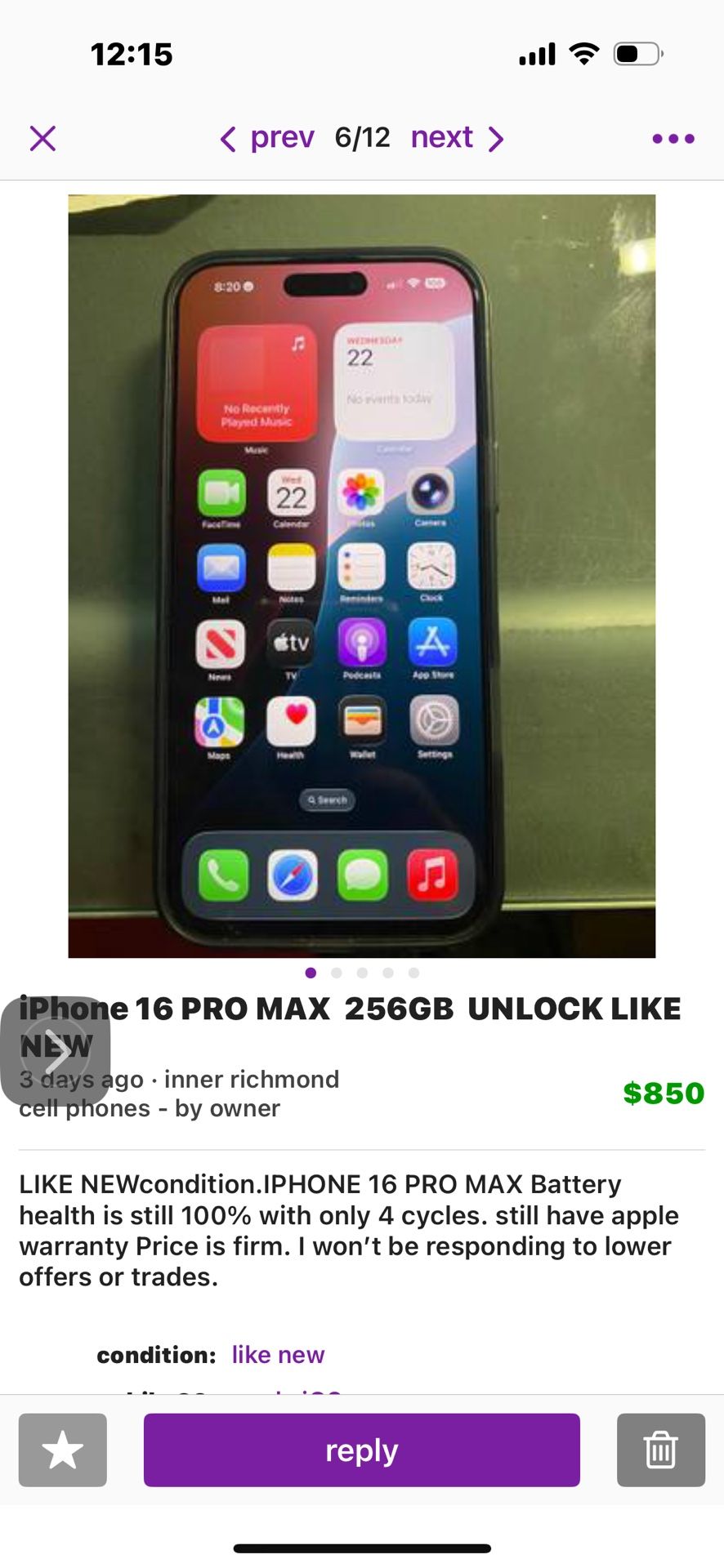 iPhone 16 Pro 512gb