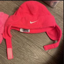 Pink Nike Hat And Mittens 6-12 Months