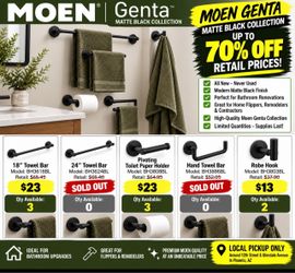 Moen Genta Matte Black Bathroom Hardware Set