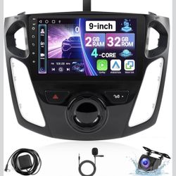 Car Stereo Radio For Ford Focus 2012-2018 With Wireless Carplay & Android Auto, 2+32GB KuTaiTai 9 Inch IPS Touchscreen Head Unit Replacement With GPS 