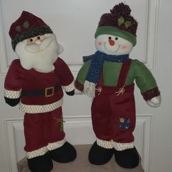 Santa & Snowman Soft Sculpture Christmas/Holiday/Winter Figurines