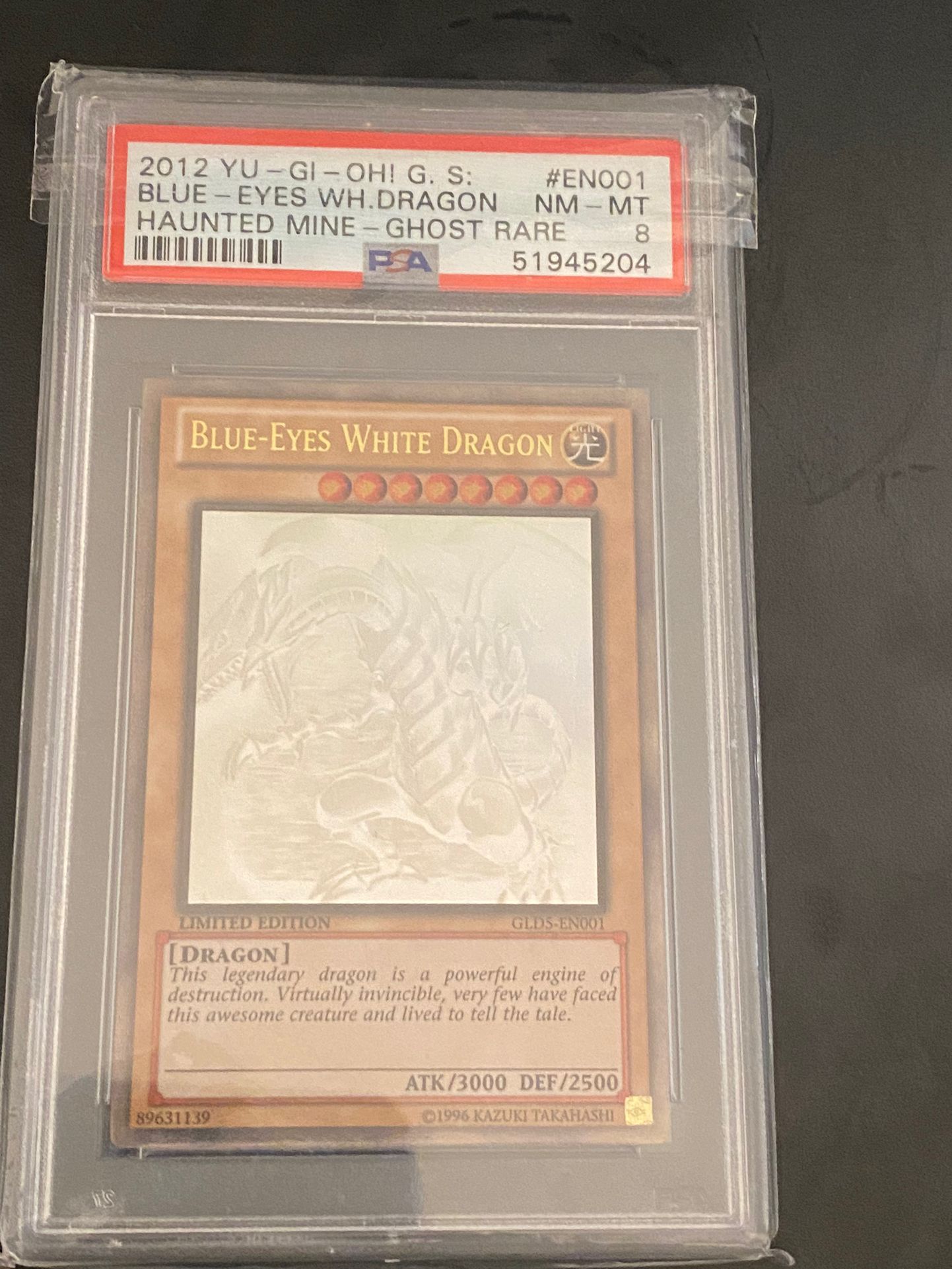 Blue Eyes White Dragon Ghost Rare Haunted Mine PSA 8