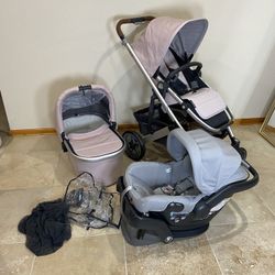 Uppababy Cruz V2 Stroller with Bassinet and Car Seat Pink 