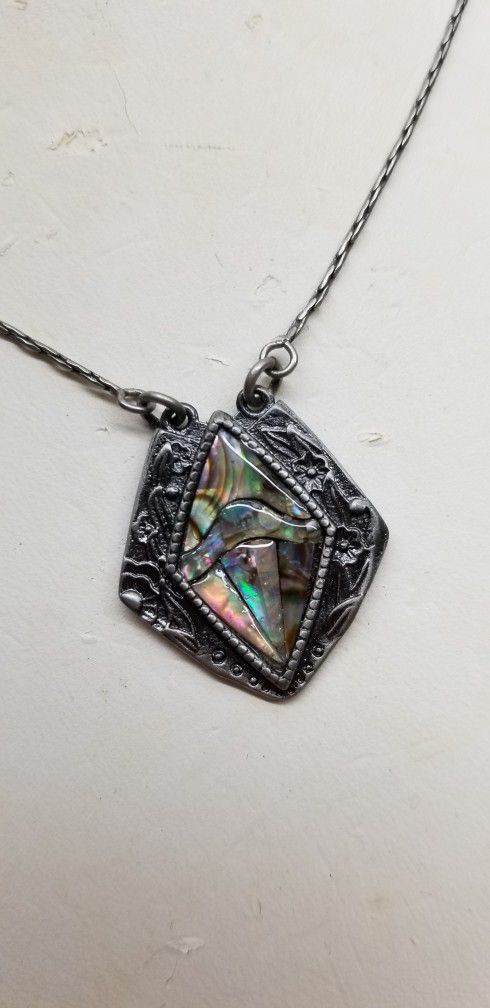 ART DECO ABALONE ONE OF A KIND NECKLACE 