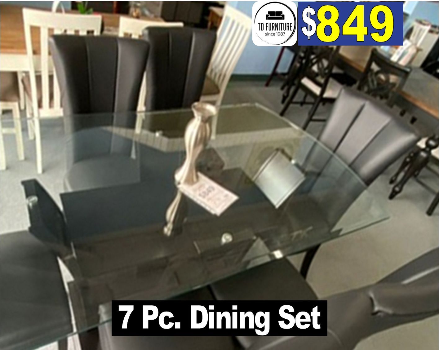 NEW PRICE !!! Blank Glass Table Set