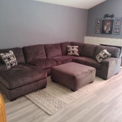 U Shaped Huge Comfort Dark Gray Sectional Couch Chaise ✅ New Brand ✅ Living Room Set🤩 Showroom Available 💯 