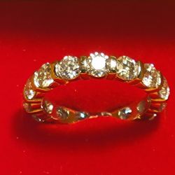 3.11 CT-=Round Ice Blue White Moissanite Diamond Engagement Silver Ring Size 8