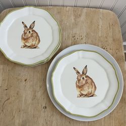 Set of 4 Threshold Melamine Bunny Plates