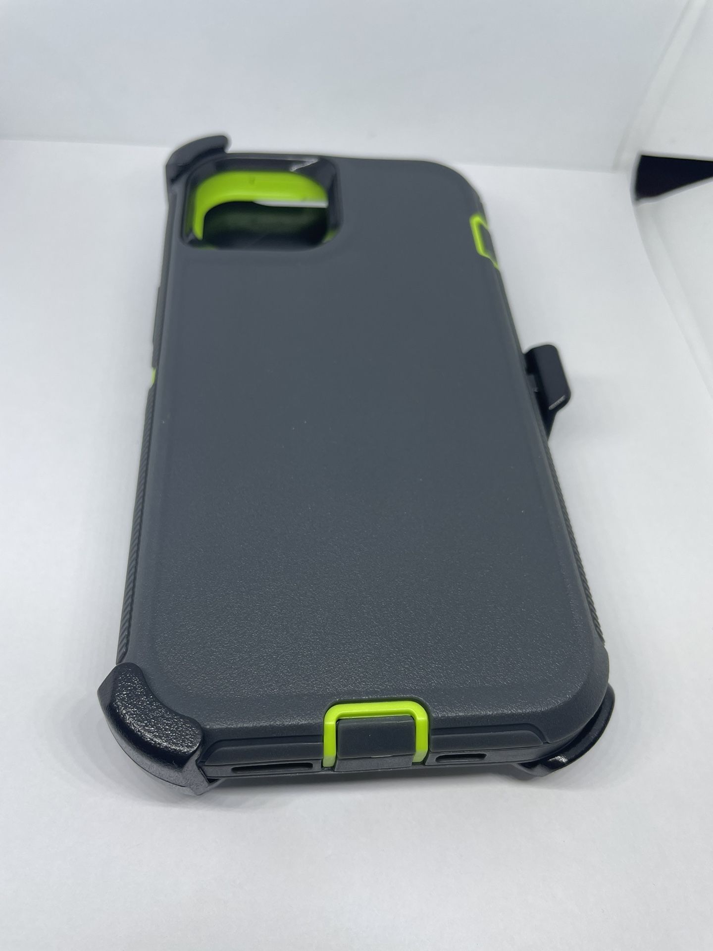 For iPhone 13 Green / Gray Case With Belt Clíp Holster