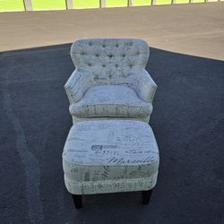 Brittany Fabric Chair with Ottoman *DELIVERY AVAILABLE*