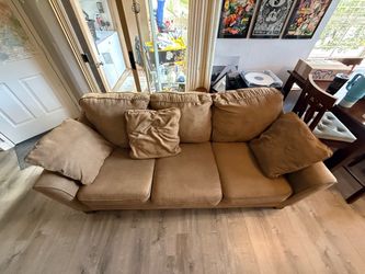 Matching Tan Couch and Chair Set,