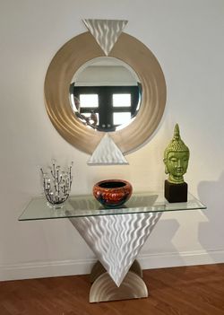 Contemporary Console Table And Mirror
