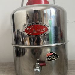 Vintage Viking Stainless Steel Little Brown Jug Thermos