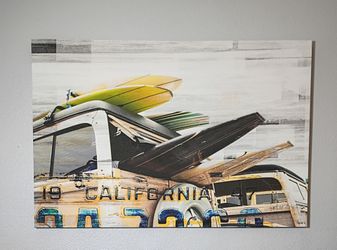 XL Print Painting Stretch Canvas 60" x 40" CALIFORNIA Parvez Taj Cali Day Surfboard Surfing Beach