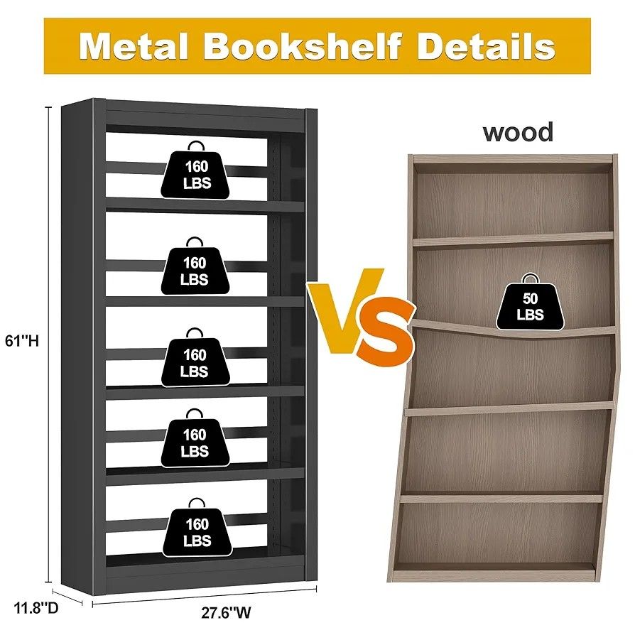 Metal Book Shelf Organizer