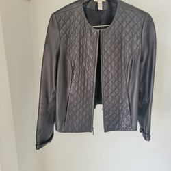 Womens Black Leather Coat