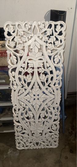Carved Wood Floral Wall Decor Panel
