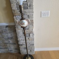Floor Lamp.  Antique Tea Kettle Floor Lamp.  