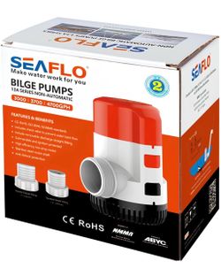 New Bilge Pump by Seaflo 13A Series 4700 GPH Non Automatic - 24V, Marine Submersible, 21 ft Head