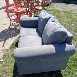 Gray Microfiber Loveseat