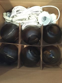 NEW Sunsetter Patio Lights - Set of 6 - Smoke globes - Pick-up only in Payson or Tempe, AZ - no shipping available