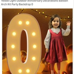 4ft number zero with lights