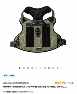 Mammoth Reflective Utility Dog Waking Harness, Green, XL