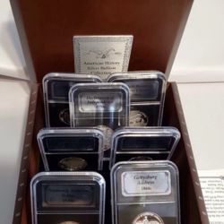 AMERICAN HISTORY 3.5 Troy oz.999 SILVER BULLION COLLECTION WITH DISPLAY CASE and COA