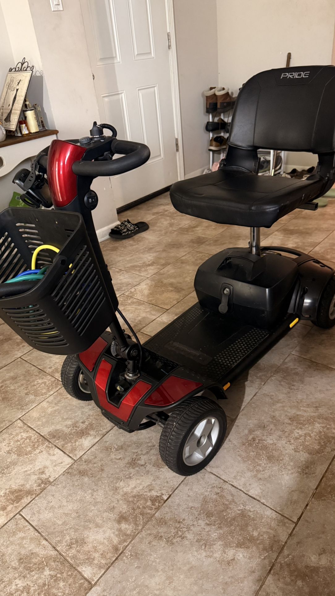 Pride Go Go Elite Traveller 4-Wheel mobility scooter.