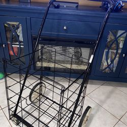 Metal Grocery Shopping Cart with Wheels 
