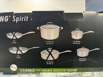 ZWILLING Spirit Ceramic Nonstick Cookware Set, (6-pc, Stainless Steel) - New - Open Box
