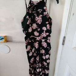 Charlotte Russe Black Floral Romper 