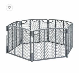 Evenflo Versatile Play Space Adjustable Play Area, Indoor/Outdoor Portable Baby Play Yard, Cool Gray