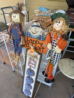 Fall Harvest Scarecrow Decoration Set
