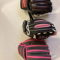 (6) Kids 9-10” & (2) Adults 12” Baseball Gloves 