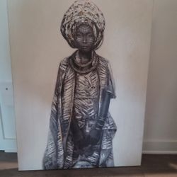 3' x 4' Gallery Framed African Artwork