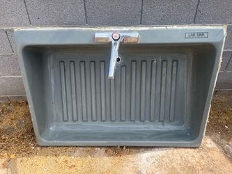 Vintage Gray Laboratory Sink with Faucet