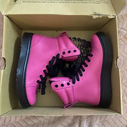 Dr. Doc Martens  MIX Hot Pink  Patent Leather High Top Sneaker/Boots Size US 6 NEVER WORN