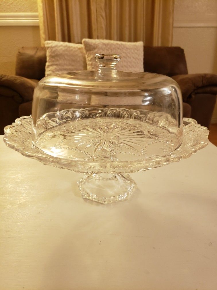 Antique Crystal Cake Stand